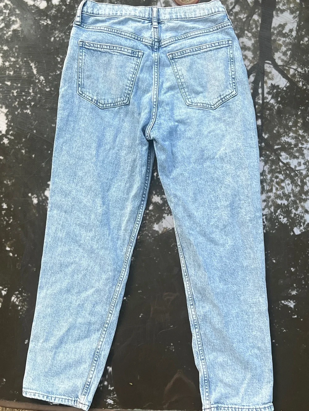 GAP Girls Mom Jeans Size 16 High Rise Light Wash Blue Denim Pockets 23